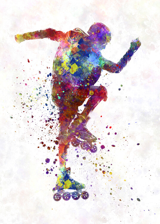 Póster watercolor skater