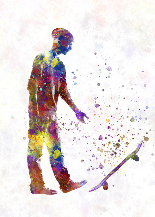 Juliste watercolor skater