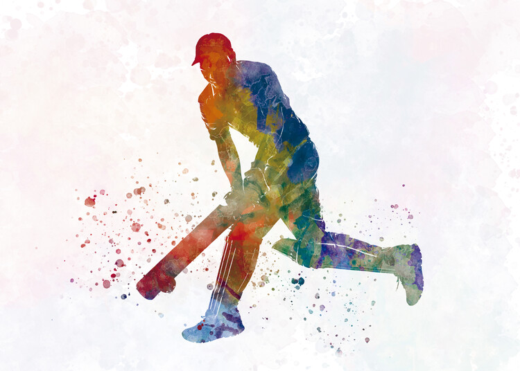 Póster watercolor cricketer