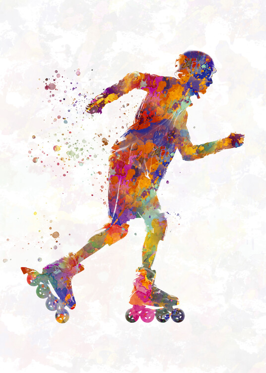 Póster watercolor skater