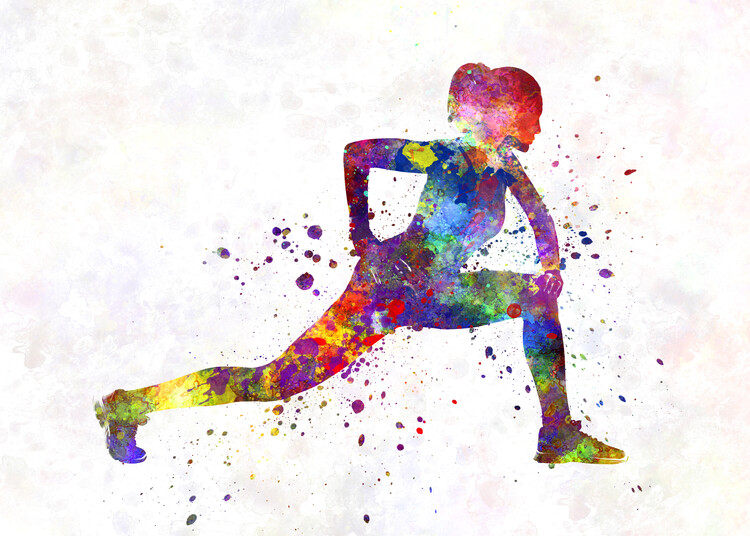 Poster Watercolor gymnastics exercise