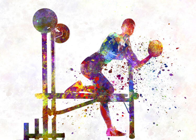 Canvas-taulu Watercolor gymnastics exercise
