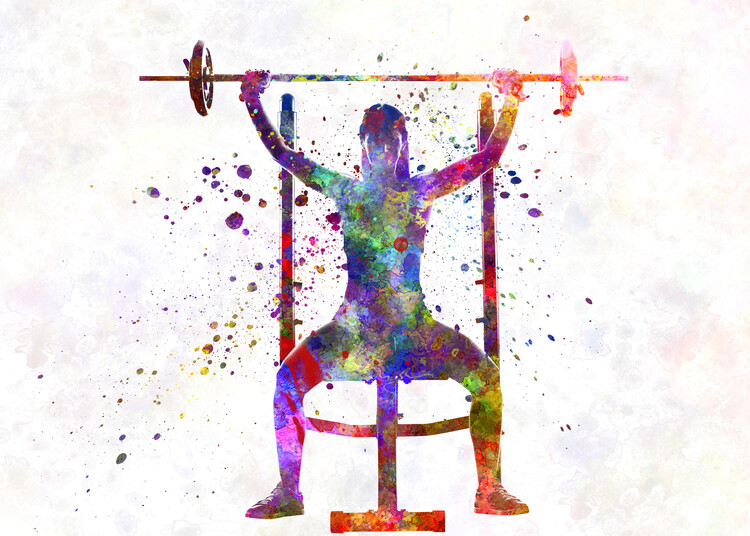 Juliste Watercolor gymnastics exercise