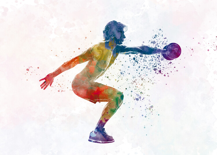 Canvas Print Watercolor gymnastics exercise