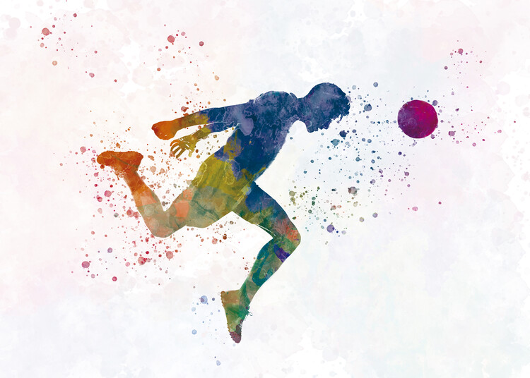 Plakát Soccer player in watercolor