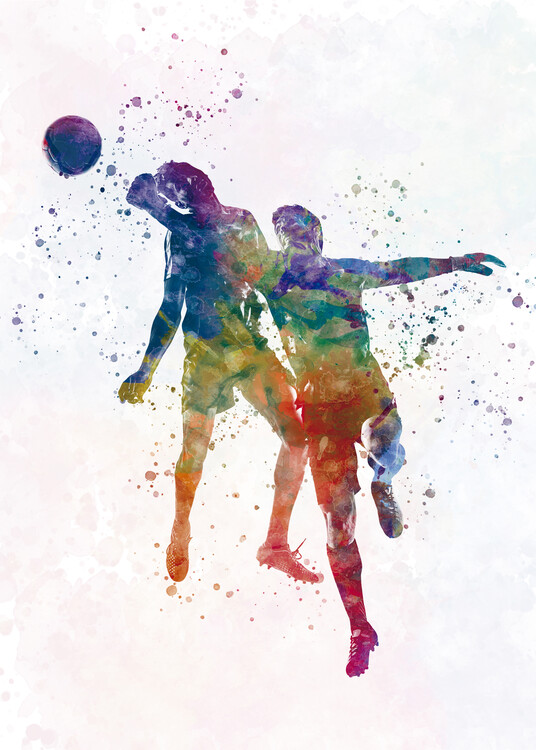 Bilde på lerret Soccer player in watercolor