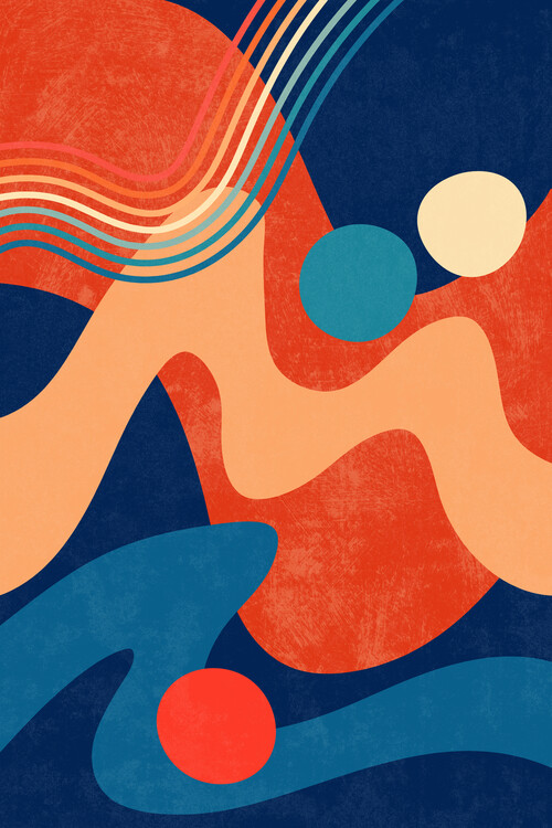 Canvas Print Retro Waves 04