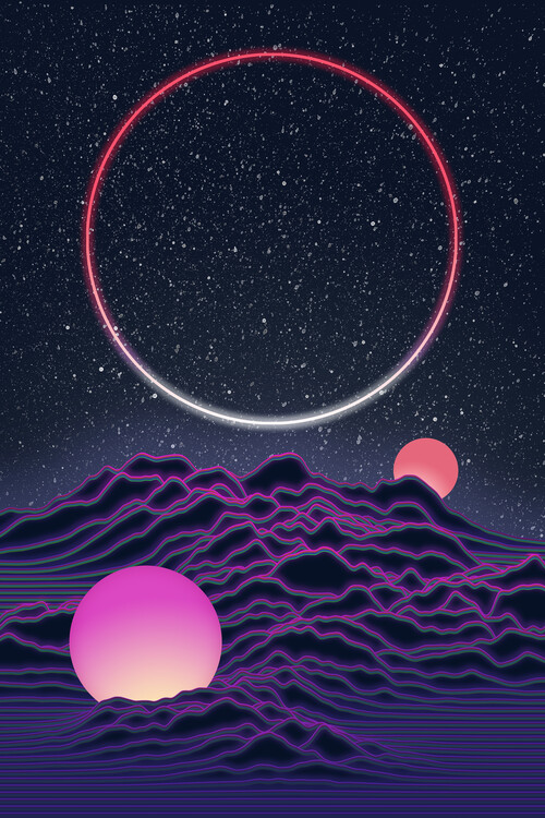 Poster Neon Moonscape