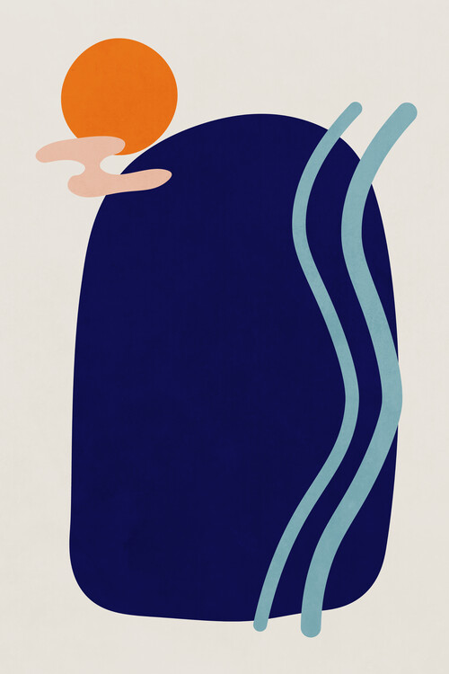 Poster Mountain and Waterfall