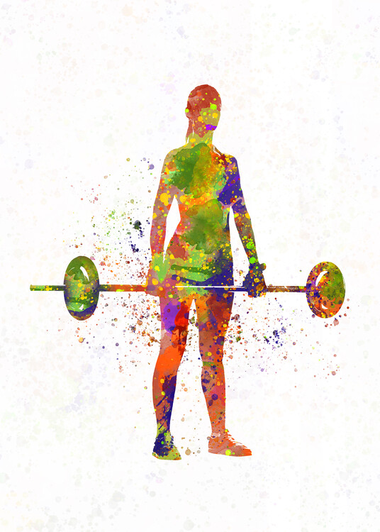 Canvas-taulu Watercolor fitness weightlifter