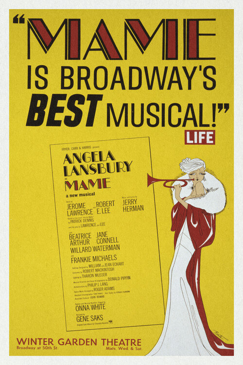 Canvas Print Angela Lansbury as Mame, 1966 (Vintage Theatre Production)