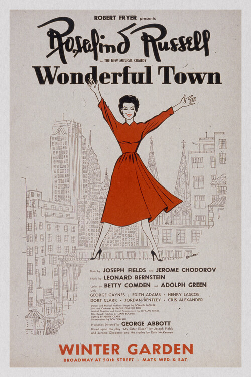 Canvas Print Rosalind Russell in Wonderful Town, 1953 (Vintage Theatre Production)