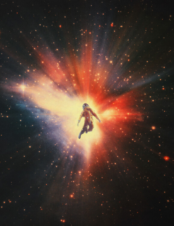 Poster An Astronaut Is Born - Vintage Collage Sci-Fi Art