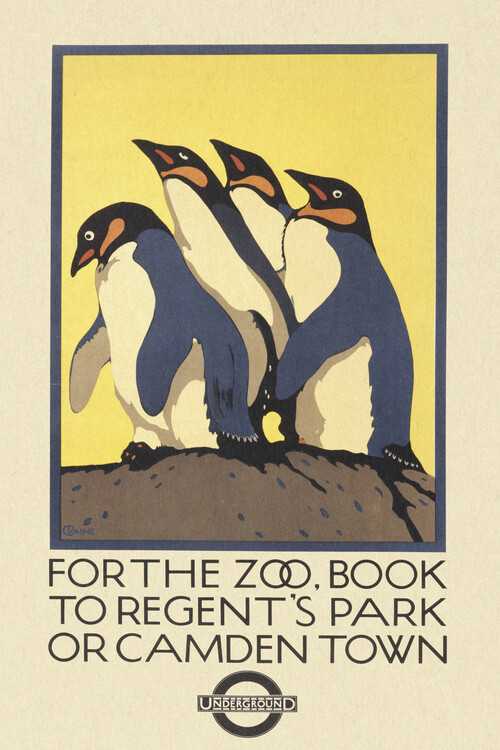 Poster Vintage London Zoo Poster (Featuring Penguins)