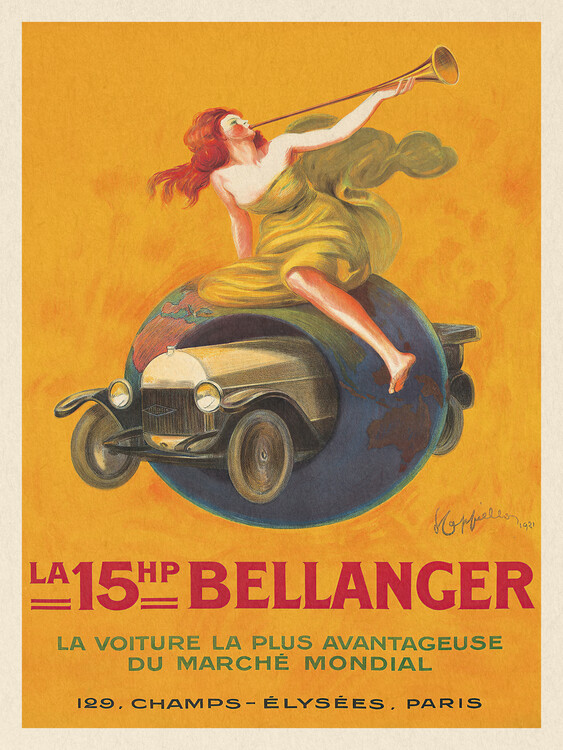 Levně Plakát, Obraz - The 15hp Bellanger, Leonetto Cappiello, 30 × 40 cm