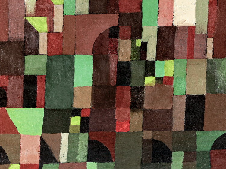 Poster Red & Green Architecture - Paul Klee