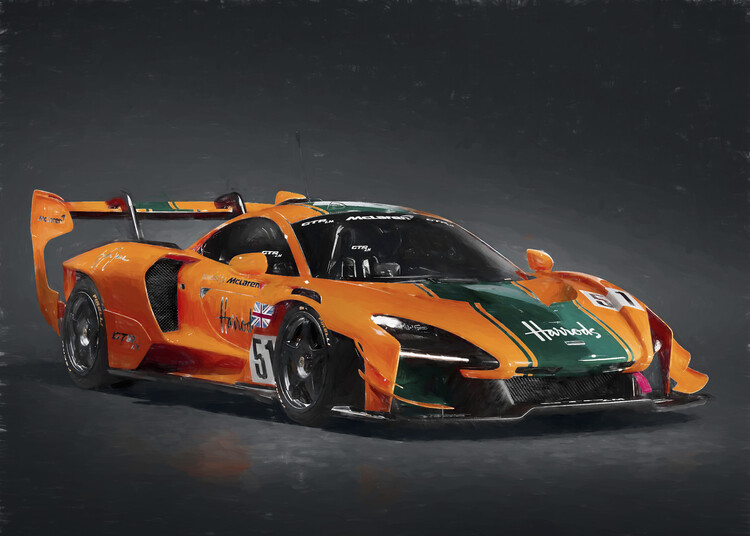 Poster Watercolor sports car
