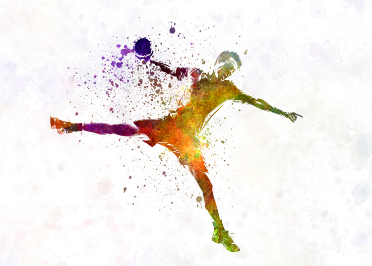 Póster Handball player in watercolor