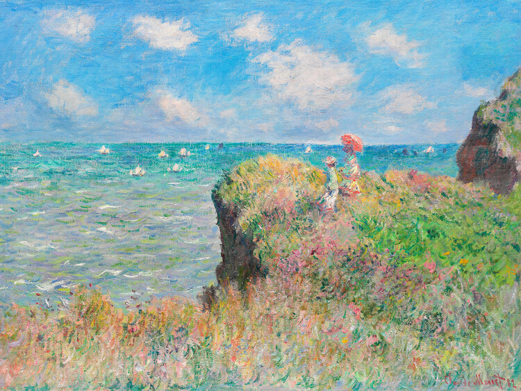 Canvas Print Cliff Walk at Pourville