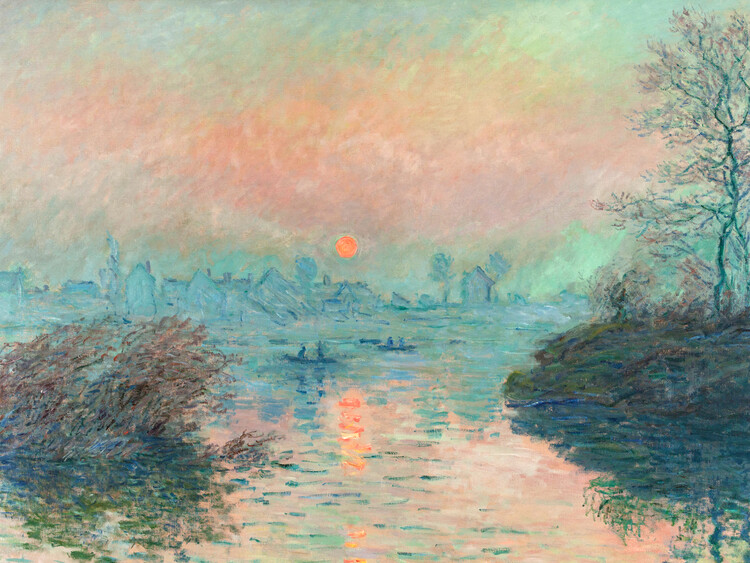 Canvas Print Sunset on the Seine at Lavacourt