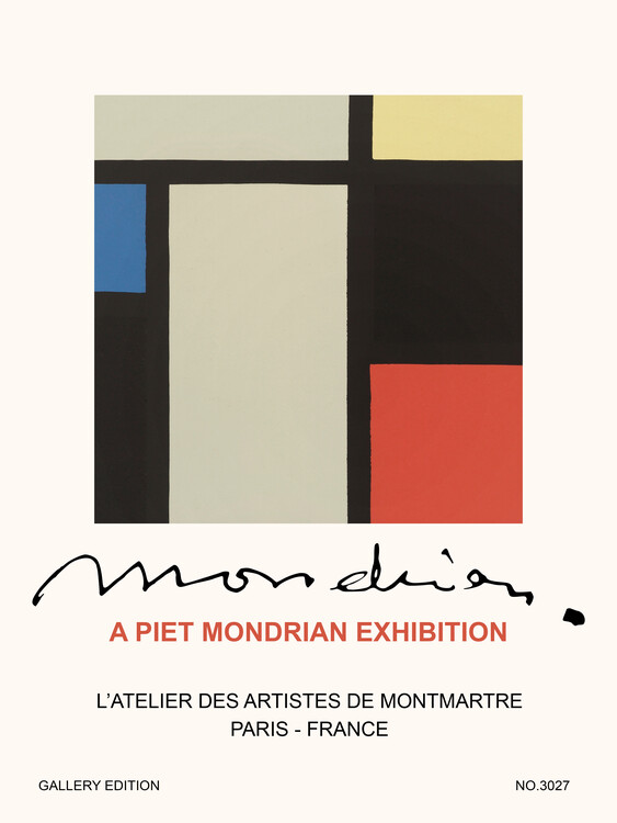 Poster Illustration Special Edition Piet Mondrain Exhibition (No. 3027) - Piet Mondrian