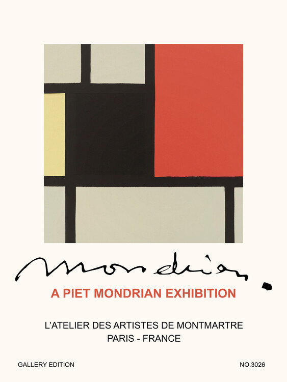Poster Illustration Special Edition Piet Mondrain Exhibition (No. 3026) - Piet Mondrian