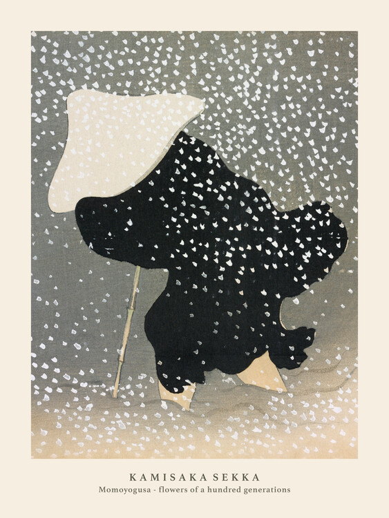 Poster Swirling Snow (Special Edition Japandi Vintage) - Kamisaka Sekka