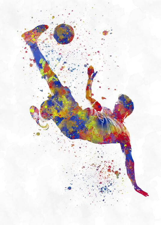 Canvas Print Soccer player in watercolor