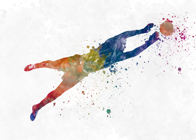 Plakát Soccer player in watercolor