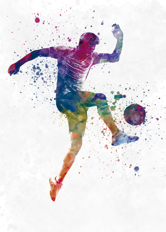 Poster Soccer player in watercolor