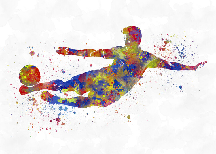 Poster Soccer player in watercolor