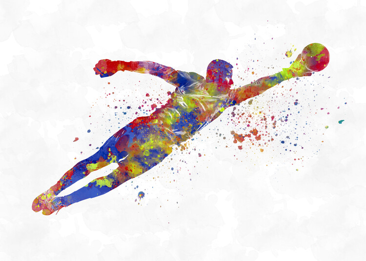 Poster Soccer player in watercolor