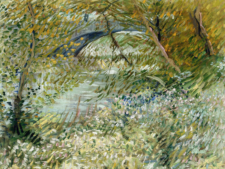 Poster River Bank in Springtime