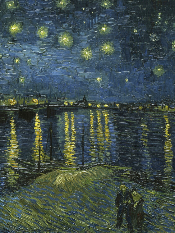 Canvas Print Starry night over the Rhône