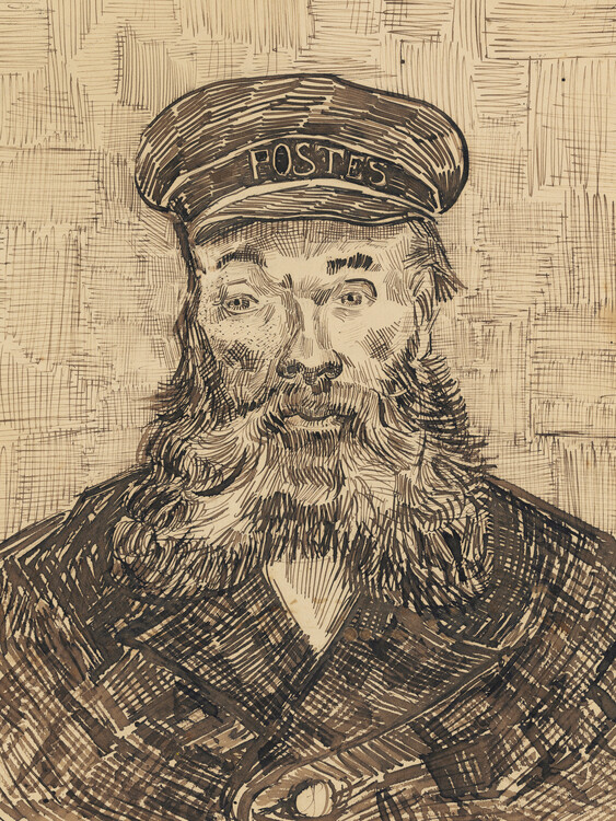 Canvas Print Portrait of Joseph Roulin (Study Sketch) - Vincent van Gogh