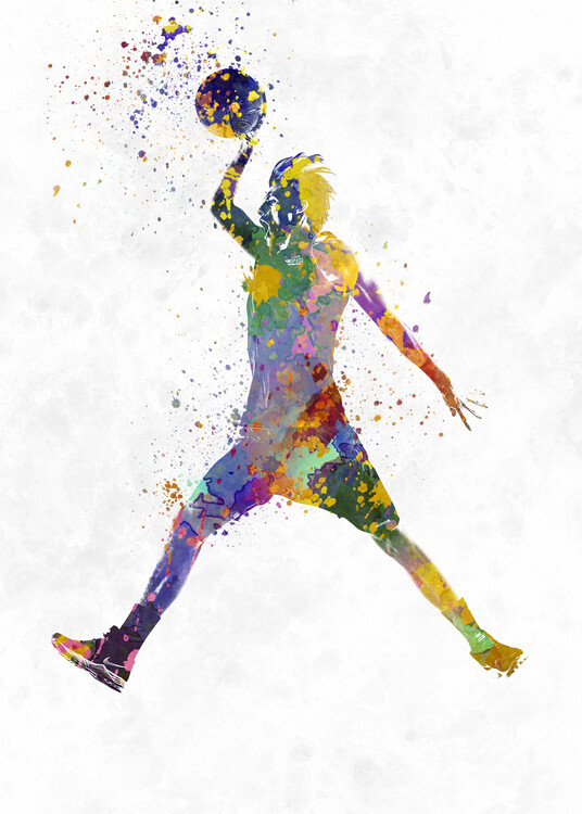 Canvas Print Basketball player in watercolor