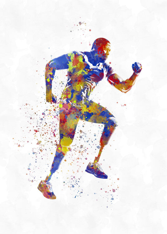 Принти на полотні Paralympic fitness athlete in watercolor