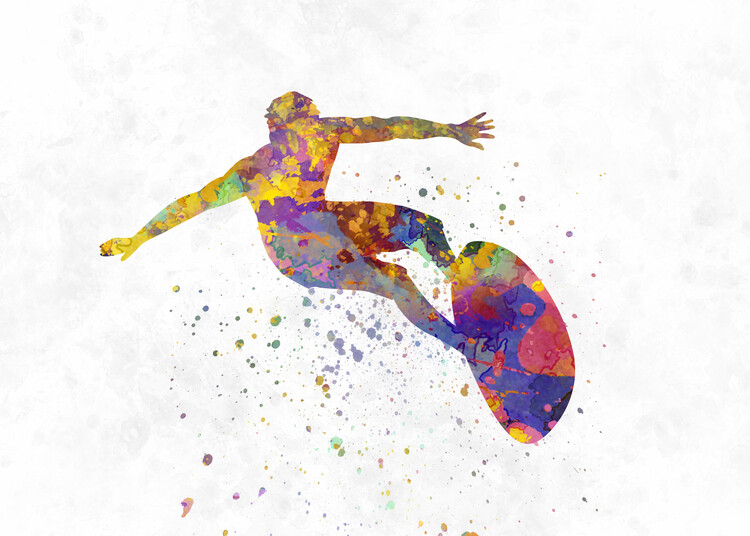 Canvas Print Surf in watercolor