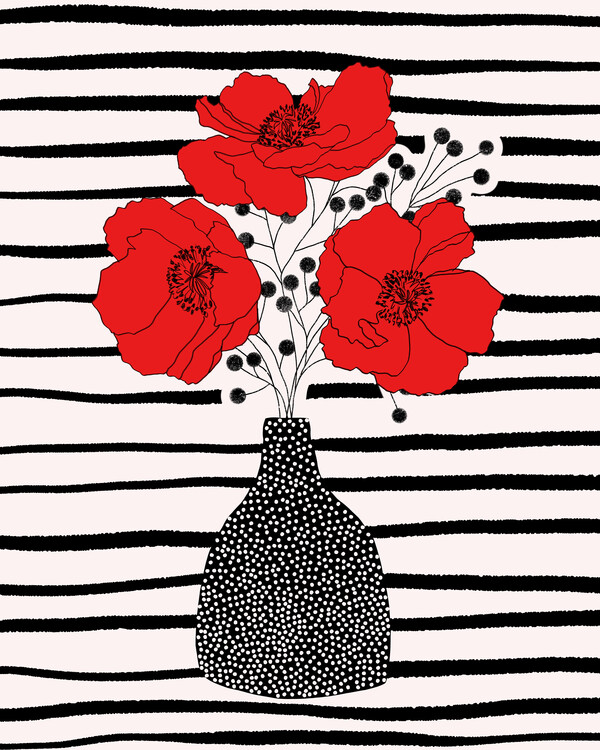 Poster Three Poppies