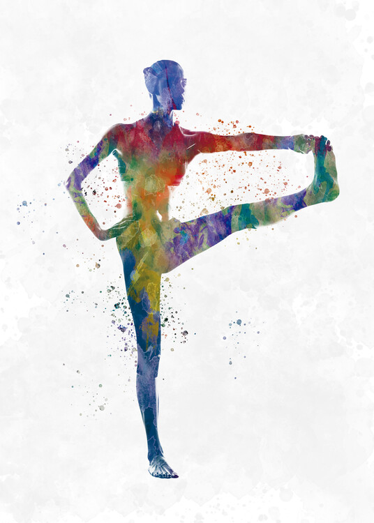 Juliste Watercolor yoga exercise