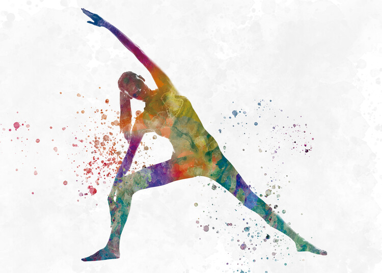 Juliste Watercolor yoga exercise