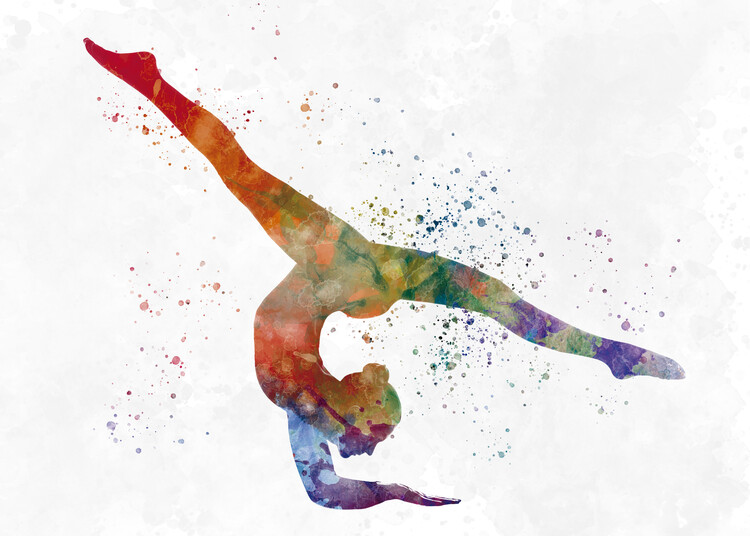Juliste Watercolor yoga exercise