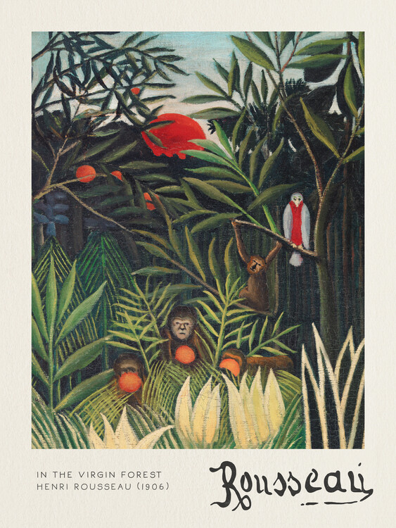 Poster Monkeys & Parrot (In the Virgin Forest) - Henri Rousseau