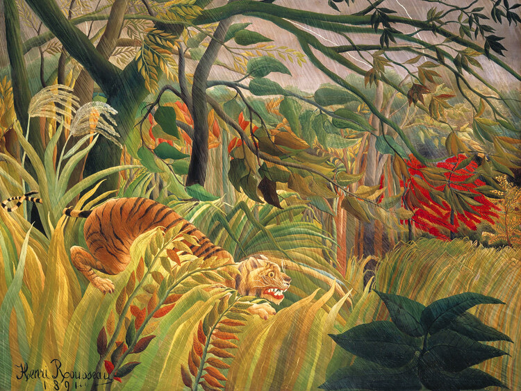 Poster Tiger in a Tropical Storn
