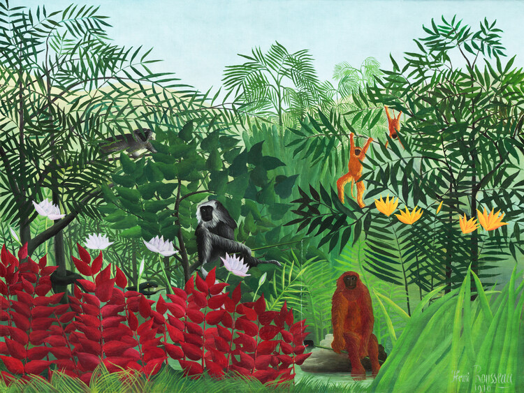 Poster Monkeys in the Tropical Forest