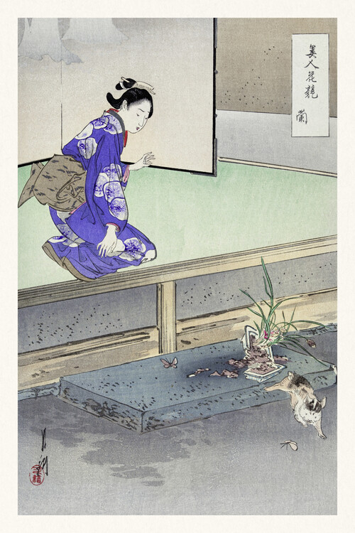 Poster The Orchid (Vintage Japandi) - Ogata Gekko