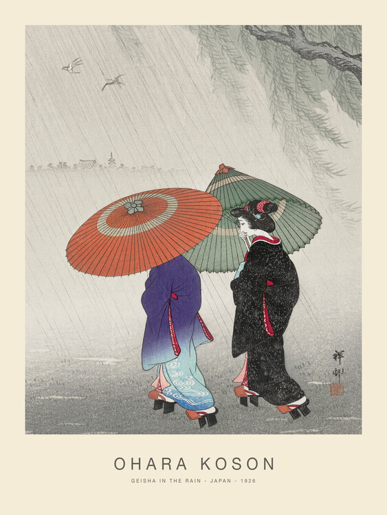 Poster Geisha in the rain (Special Edition) - Ohara Koson