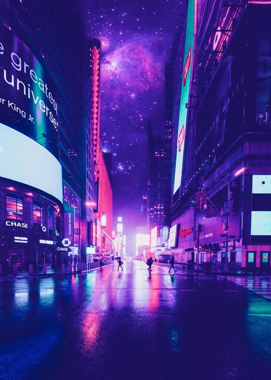 Poster Neon Night City Vibes