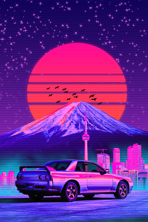 Poster Retrowave 80s GTR 32
