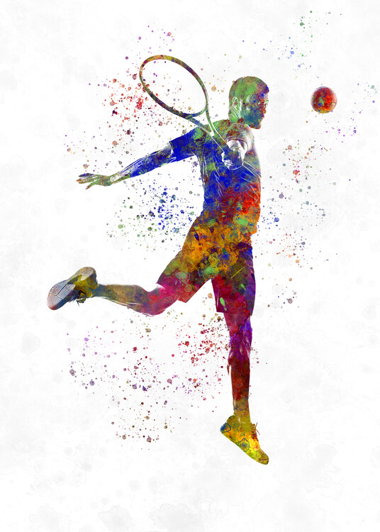 Poster Watercolor tennis player